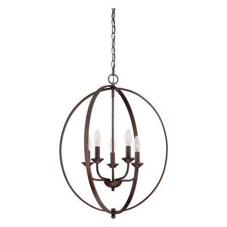 MILLENNIUM Rubbed Bronze Contemporary 5 Light Pendant 3035-RBZ